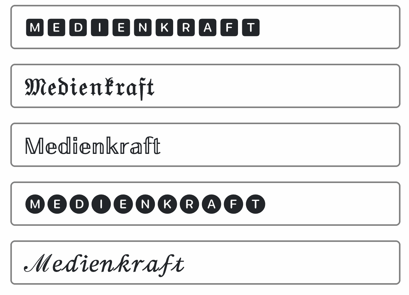 Beispiel Sonderschriftarten Das Wort